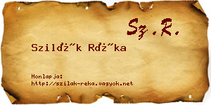 Szilák Réka névjegykártya